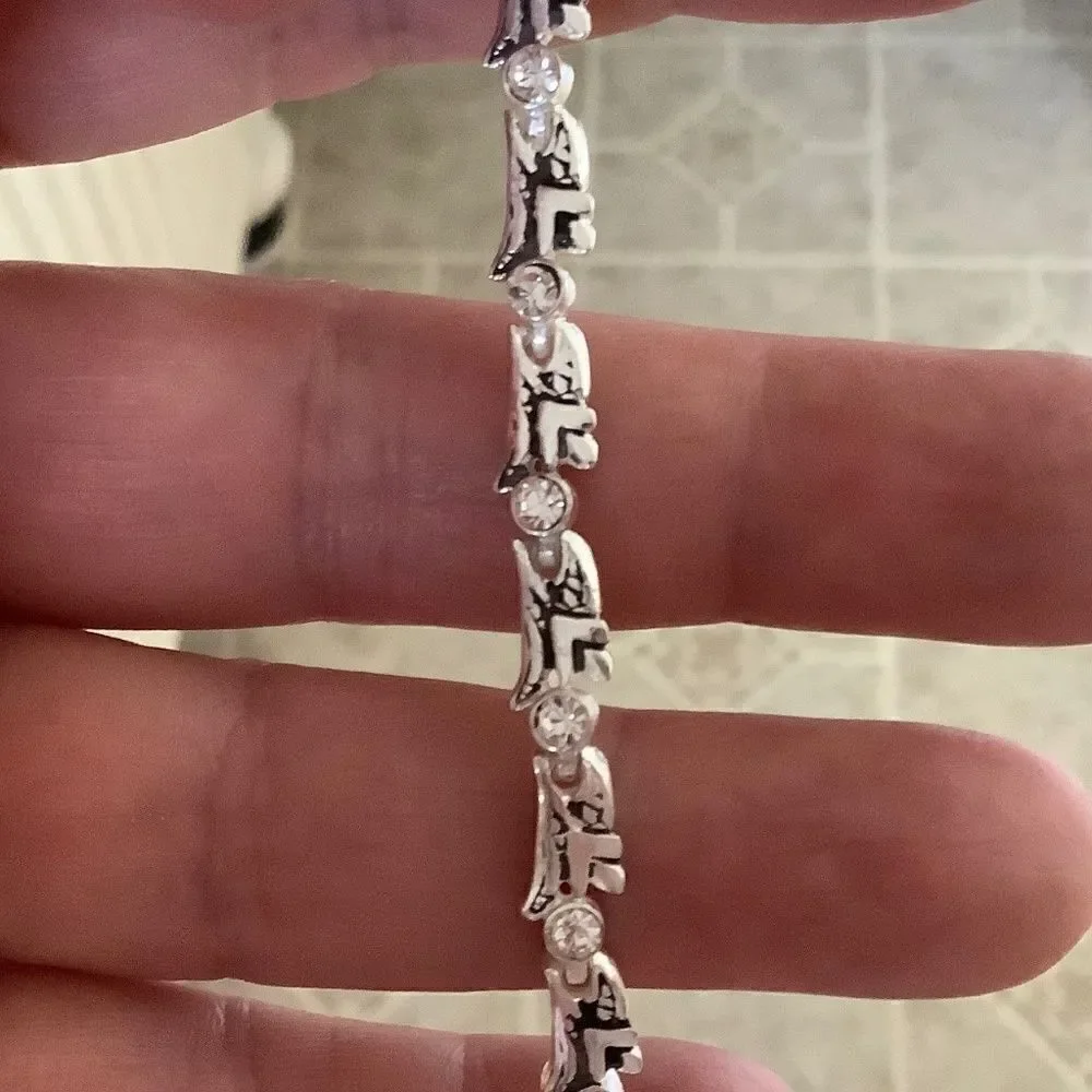 𝅺sterling SILVER 925 WHITE ZIRCON NECKLACE/BRACELET WOMAN SET​